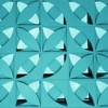 Abstract geometric blue pattern with repetitive square and leaf shapes, ideal for modern backgrounds.